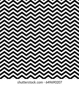 Black zigzag lines. Jagged stripes. Seamless surface pattern design with triangular waves ornament. Repeated chevrons wallpaper. 