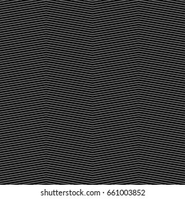 Black zigzag lines. Jagged stripes. Seamless surface pattern design with triangular waves ornament. Repeated chevrons wallpaper. Digital paper for page fills, web designing, textile print. Vector art.