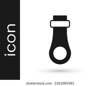 Black Zipper icon isolated on white background.  Vector