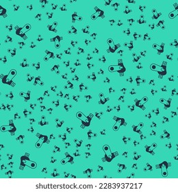 Black Zipper icon isolated seamless pattern on green background.  Vector