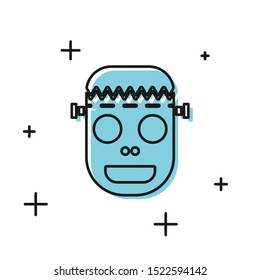 Black Zombie mask icon isolated on white background. Happy Halloween party.  Vector Illustration