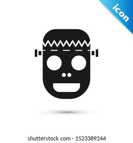 Black Zombie mask icon isolated on white background. Happy Halloween party.  Vector Illustration