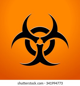 black zombie sign on orange color background