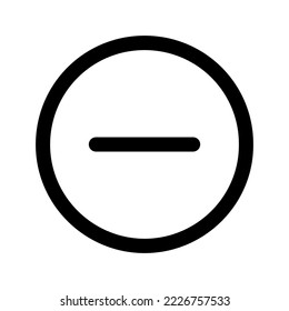 Black zoom out or remove button icon with white background