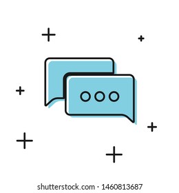 Black1 Speech bubble chat icon isolated on white background. Message icon. Communication or comment chat symbol.  Vector Illustration
