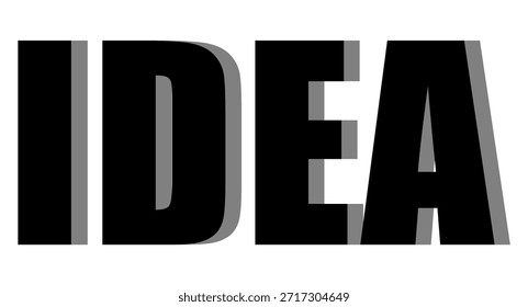 black3D IDEA Word. Creative Innovation Concept Vector Design.