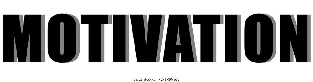 black3D MOTIVATION Word. Bold Typography for Inspiration and Drive.