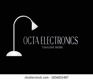 Blacka and white lamp logo vector with high resolution for any electronic company.