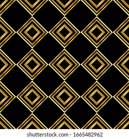 Minimalismo negro y oro.Patrón sin problemas. Diseño sencillo. Fondo geométrico vectorial. Puede ser usado para medios sociales, afiches, correo electrónico, impresión, diseños de anuncios.