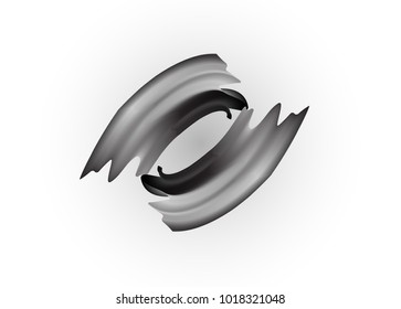 Black-and-white 3d abstract, white background, Vector
