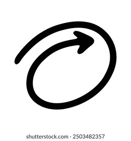 Diseño de bucle de flecha abstracta en blanco y negro, que simboliza la dirección, el progreso o el flujo del proceso.