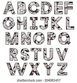 Black-and-white alphabet