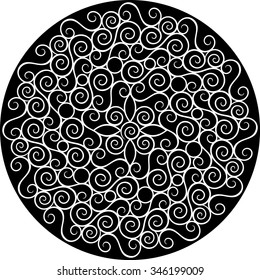 black-and-white background with ornament