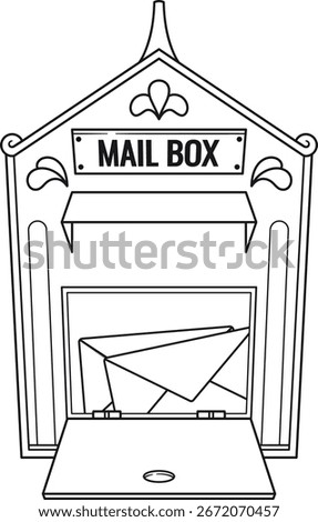 Black-and-white British postal mail box