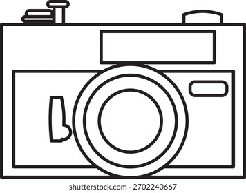 Un esquema de cámara en blanco y negro en estilo Vector.