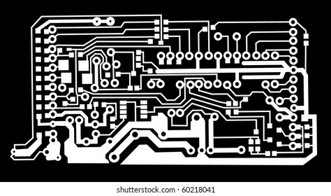 black-and-white circuit board. vector