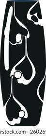 Black-and-white elegant vase vector illustration