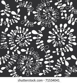 black-and-white floral background