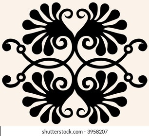 black-and-white floral decoration