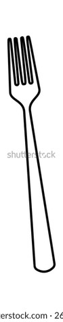 Black-and-white fork single cutlery object