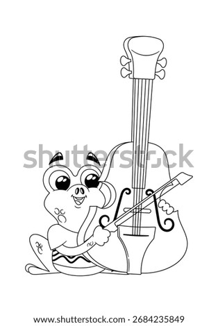 Black-and-white frog performing double bass