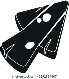 Black-and-white game cursor pointing symbol