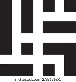 Blackandwhite geometric pattern with rectangles and squares