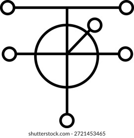 blackandwhite geometric shape with circle and lines