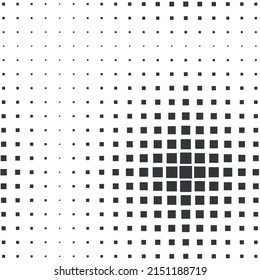 Black-and-white halftone pattern. Black polka dots background. Vector illustration.