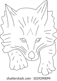Black-and-white image of a fox