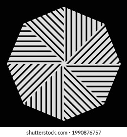 black-and-white mandala with geometric patterns. 