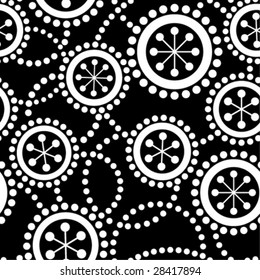 Black-and-white retro seamless ornament