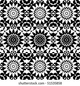 black-and-white seamless pattern, abstract vector background