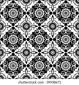 black-and-white seamless pattern, vector image