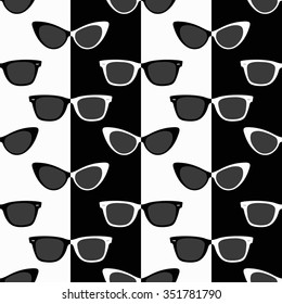 Black-and-white sunglasses, Seamless pattern, classic sunglasses styles
