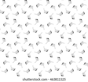 Black-and-white tones. Outline patterns of abstract flowers and petals laid out on the hexagonal pattern of creating seamless vector illustrations. 