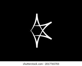 imagen vectorial en blanco y negro que representa una estrella blanca abstracta