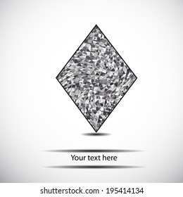 black-and-white vector rhombus for your text