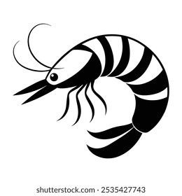 black-and-white-shrimp-vector-illustration, this is a editable file.