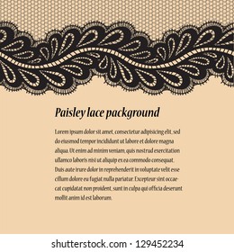 Black-beige lace background