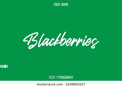 Moras   - Nombre De La Fruta En La Tipografía Con Estilo Texto Letras