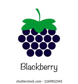 blackberries on a white background. Logo. Vector illustration