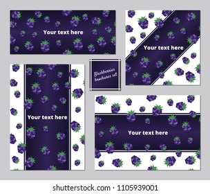 Blackberries pattern A5 brochure template set high quality
