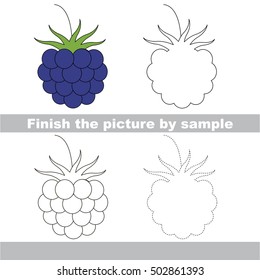 Blackberry to be finished, page to be completed to educate preschool kids with easy kid educational gaming and primary education of simple game level of difficulty.