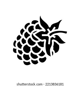 vector de icono de glifo de baya negra. signo de moras de mora negra. ilustración de símbolo aislado
