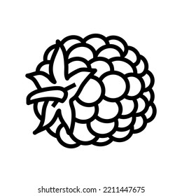 blackberry berry leaf line icon vector. blackberry berry leaf sign. isolated contour symbol black illustration