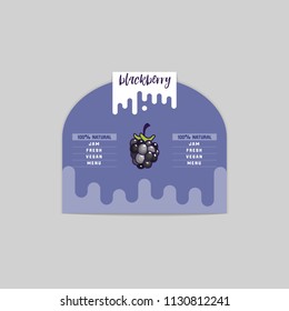 Blackberry Bio sticker and eco products. Blackberry web element, Isolated Vector.