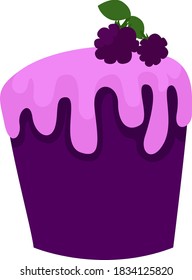 Blackberry cake, illustration, vector on white background