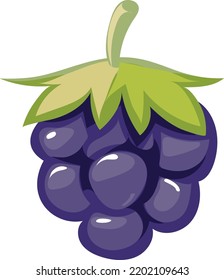 Blackberry Cartoon Icon. Ripe Healthy Natural Berry