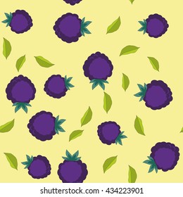 Blackberry cartoon seamless pattern 
